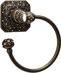 Juliane Grace swing towel reeded ring left with 131 Swarovski Clear Crystals 4058R-3C