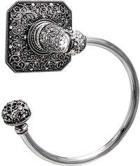 Juliane Grace swing towel reeded ring left with 131 Swarovski Clear & Aurore Boreale Crystals 4058R-9CAB