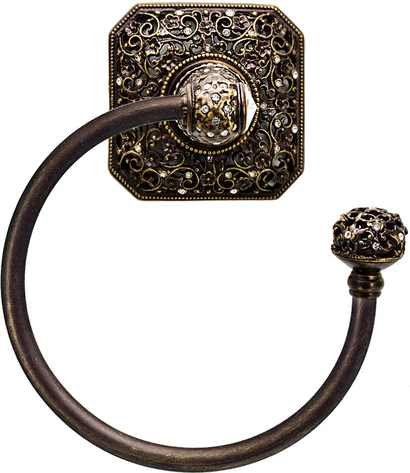 Juliane Grace swing towel ring right with Swarovski Crystals Smooth Center 4059