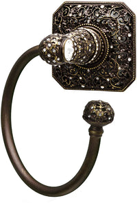 Juliane Grace swing towel reeded ring right with 131 Swarovski Clear Crystals 4059-3C