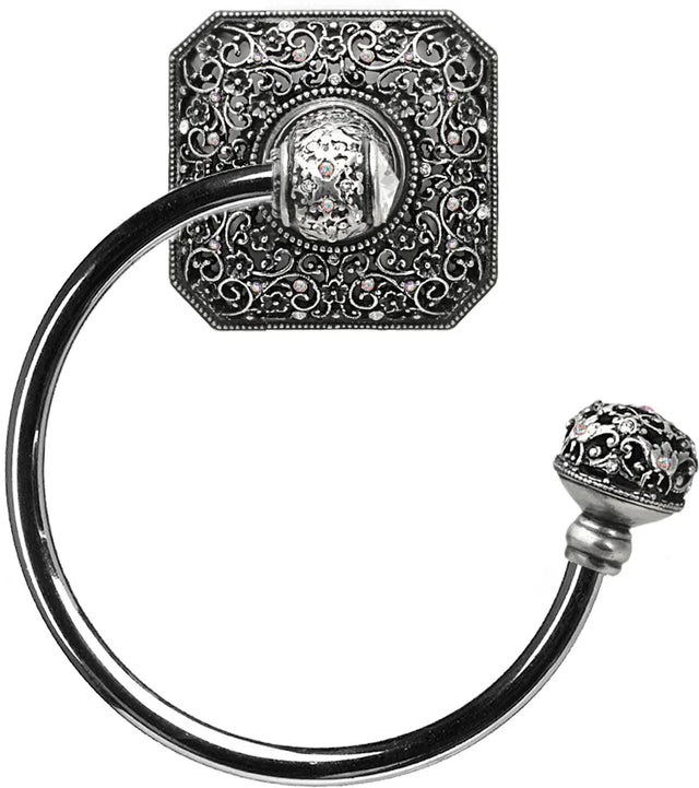 Juliane Grace swing towel smooth ring right with 131 Swarovski Clear & Aurore Boreale Crystals 4059-9CAB