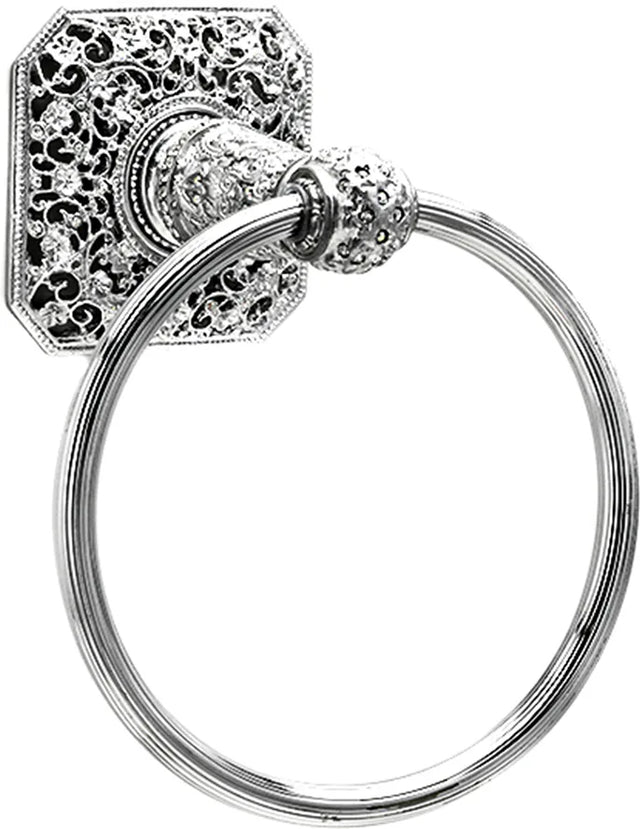 Juliane Grace full swing towel smooth ring with Swarovski Clear Crystals 4067-24C
