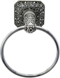 Juliane Grace full swing towel reeded ring with Swarovski Clear & Aurore Boreale Crystals 4067R-9CAB