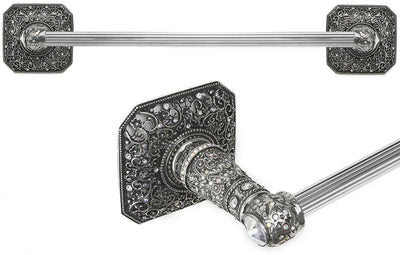 Juliane Grace 24'' cc towel bar with 213 Swarovski Clear & Aurore Boreale Crystals with 5/8'' reeded center 4170R-9CAB