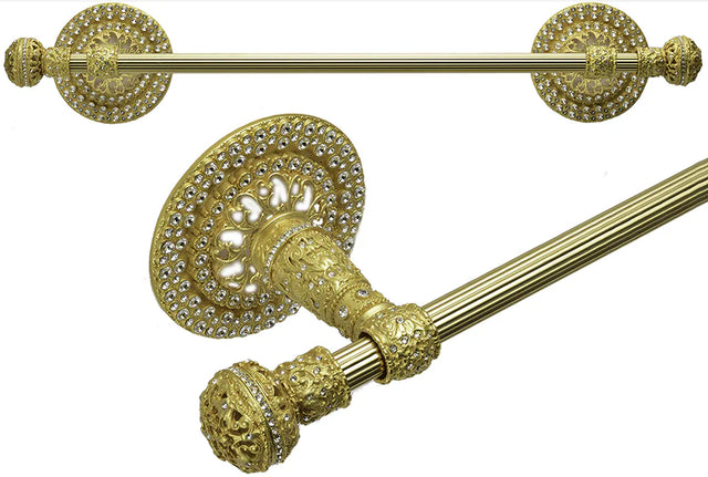 Juliane Grace II 16'' cc towel bar with 417 Swarovski Clear Crystals with 5/8'' reeded center 4250R-8C