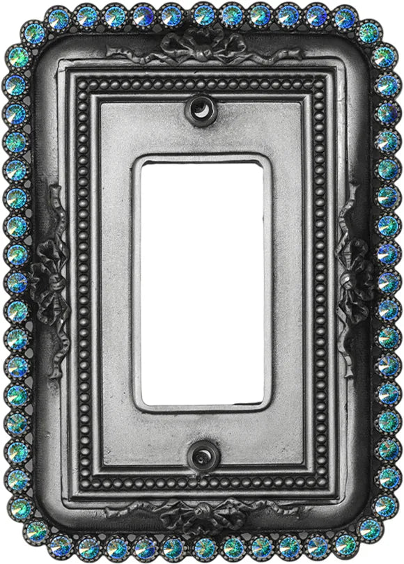 Cache Carpe Diem 5103-11AB Satin single rocker/GFI switchplate with 60 Swarovski Crystals 5103-11AB