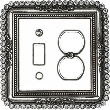Cache Carpe Diem 5108-9C Chalice single toggle and single duplex outlet with 74 Swarovski Crystals 5108-9C