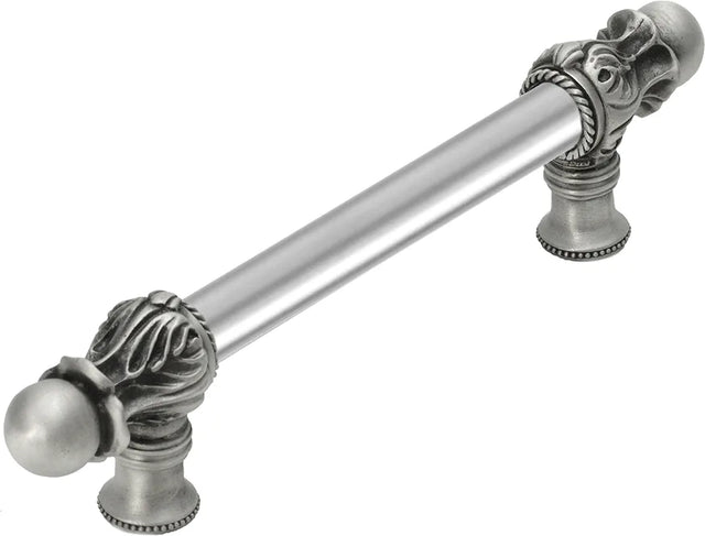 Acanthus 6'' cc with 5/8'' smooth center long pull Romanesque style 5550-11