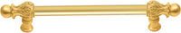 Acanthus 6'' cc with 5/8'' smooth center long pull Romanesque style in Gilded Mercury. 5550-8