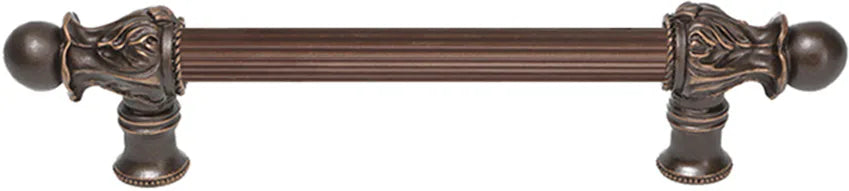 Acanthus 6'' cc with 5/8'' reeded center long pull Romanesque style 5550R-22
