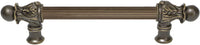 Acanthus 6'' cc with 5/8'' reeded center long pull Romanesque style in Antique Brass. 5550R-3