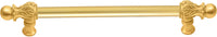 Acanthus 9'' cc with 5/8'' smooth center long pull Romanesque style in Gilded Mercury. 5551-8