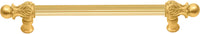 Acanthus 9'' cc with 5/8'' reeded center long pull Romanesque style in Gilded Mercury. 5551R-8