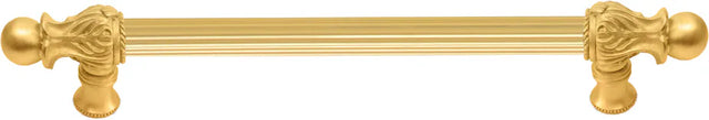 Acanthus 9'' cc with 5/8'' reeded center long pull Romanesque style in Gilded Mercury. 5551R-8