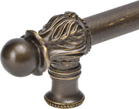 Acanthus 12'' cc with 5/8'' smooth center long pull Romanesque style in Antique Brass. 5552-3