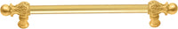 Acanthus 12'' cc with 5/8'' smooth center long pull Romanesque style in Gilded Mercury. 5552-8