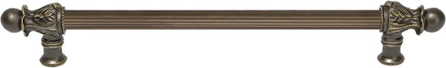 Acanthus 12'' cc with 5/8'' reeded center long pull Romanesque style in Antique Brass. 5552R-3