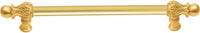 Acanthus 18'' cc with 5/8'' smooth center long pull Romanesque style in Gilded Mercury. 5553-8
