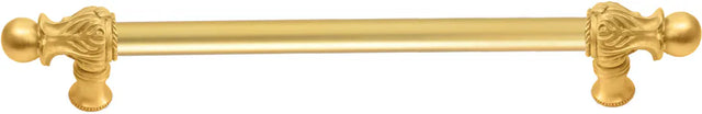 Acanthus 18'' cc with 5/8'' smooth center long pull Romanesque style in Gilded Mercury. 5553-8