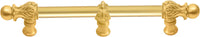 Acanthus 6'' cc with 5/8'' smooth center & center brace long pull Romanesque style in Gilded Mercury. 5555-8