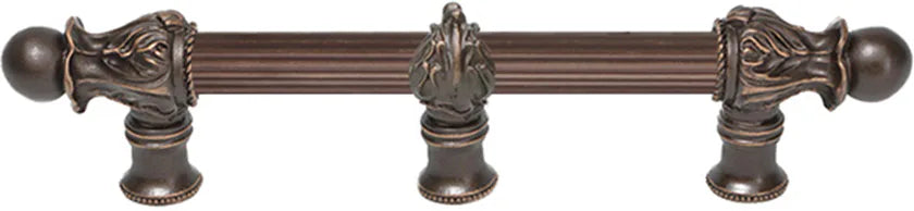 Acanthus 6'' cc with 5/8'' reeded center long pull Romanesque style with center brace 5555R-22