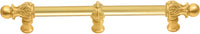 Acanthus 9'' cc with 5/8'' smooth center & center brace long pull Romanesque style in Gilded Mercury. 5556-8