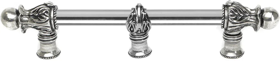 Acanthus 9'' cc with 5/8'' smooth center & center brace long pull Romanesque style in Chalice. 5556-9