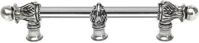 Acanthus 9'' cc with 5/8'' smooth center & center brace long pull Romanesque style in Chalice. 5556-9