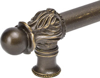 Acanthus 12'' cc with 5/8'' smooth center & center brace long pull Romanesque style in Antique Brass. 5557-3