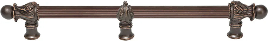 Acanthus 12'' cc with 5/8'' reeded center long pull Romanesque style with center brace 5557R-22