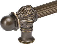 Acanthus 12'' cc with 5/8'' reeded center & center brace long pull Romanesque style in Antique Brass. 5557R-3