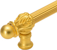 Acanthus 12'' cc with 5/8'' reeded center & center brace long pull Romanesque style in Gilded Mercury. 5557R-8