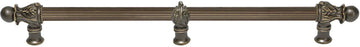 Acanthus 22'' cc with 5/8'' reeded center & center brace long pull Romanesque style in Antique Brass. 5559R-3