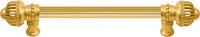 Cricket Cage 6'' cc with 5/8'' reeded center long pull large finial in Gilded Mercury. 5570R-8
