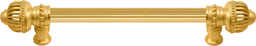 Cricket Cage 6'' cc with 5/8'' reeded center long pull large finial in Gilded Mercury. 5570R-8