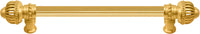 Cricket Cage 9'' cc with 5/8'' reeded center long pull large finial in Gilded Mercury. 5571R-8