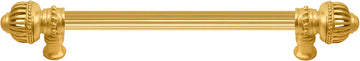Cricket Cage 9'' cc with 5/8'' reeded center long pull large finial in Gilded Mercury. 5571R-8