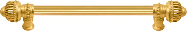 Cricket Cage 9'' cc with 5/8'' reeded center long pull large finial in Gilded Mercury. 5571R-8