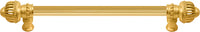 Cricket Cage 12'' cc with 5/8'' reeded center long pull large finial in Gilded Mercury. 5572R-8