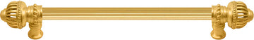 Cricket Cage 12'' cc with 5/8'' reeded center long pull large finial in Gilded Mercury. 5572R-8