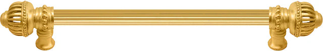 Cricket Cage 12'' cc with 5/8'' reeded center long pull large finial in Gilded Mercury. 5572R-8
