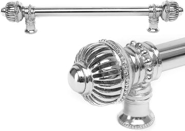 Cricket Cage 18'' cc with 5/8'' smooth center long pull large finial in Platinum. 5573-24