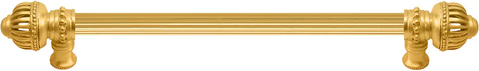 Cricket Cage 18'' cc with 5/8'' reeded center long pull large finial in Gilded Mercury. 5573R-8
