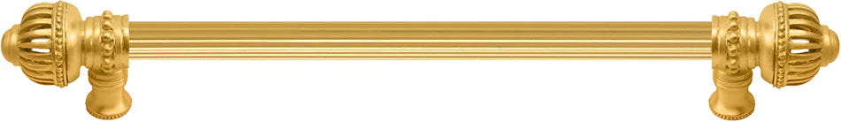 Cricket Cage 22'' cc with 5/8'' reeded center long pull large finial in Gilded Mercury. 5574R-8