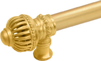 Cricket Cage 6'' cc with 5/8'' smooth center long pull & center brace large finial in Gilded Mercury. 5575-8
