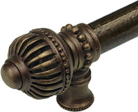 Cricket Cage 9'' cc with 5/8'' smooth center long pull & center brace large finial in Antique Brass. 5576-3