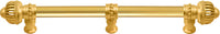 Cricket Cage 9'' cc with 5/8'' smooth center long pull & center brace large finial in Gilded Mercury. 5576-8