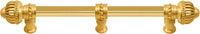 Cricket Cage 9'' cc with 5/8'' reeded center long pull & center brace large finial in Gilded Mercury. 5576R-8