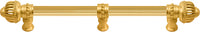 Cricket Cage 12'' cc with 5/8'' reeded center long pull & center brace large finial in Gilded Mercury. 5577R-8