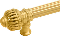 Cricket Cage 18'' cc with 5/8'' reeded center long pull & center brace large finial in Gilded Mercury. 5578R-8